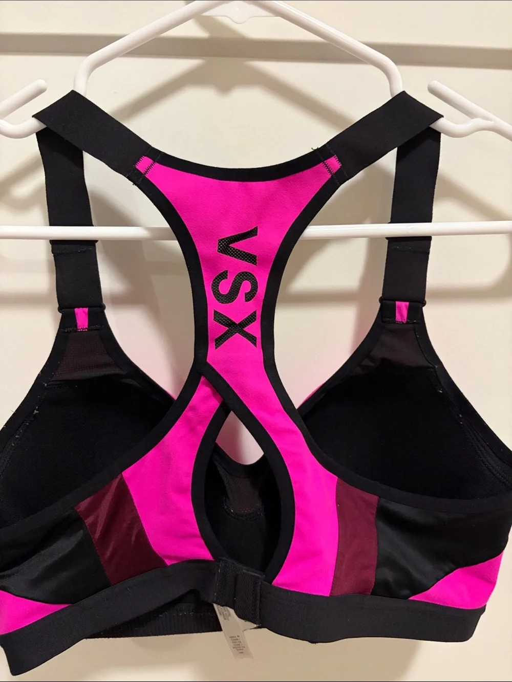 VSX Racerback High-Impact Sports Bra in Hot Pink & Black